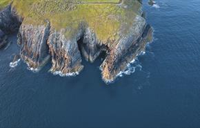 a view of the Pembrokeshire coastline from above